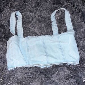 Denim crop tank top
